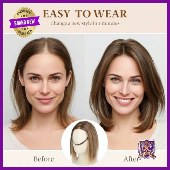 5.5x4 Pre-Cut Lace Front Synthetic Hair Topper Glueless Wear & Go main image 5
